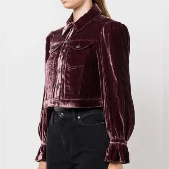 Cinq à Sept Dillon Cropped Velvet Jacket - Picture 4 of 11